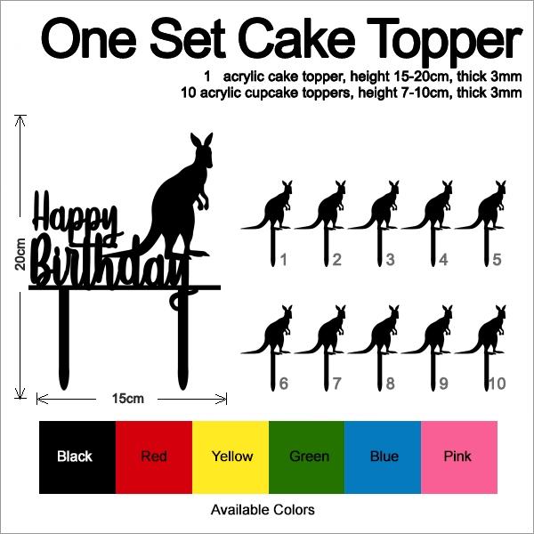 Desciption Happy Birthday Kangaroo Australia Cupcake