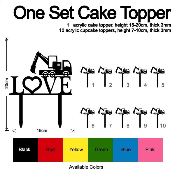 Desciption Love Backhoe Construction Cupcake