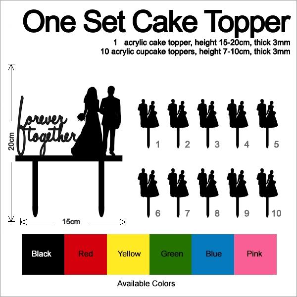 Desciption Forever Together Marry Bride and Groom Cupcake