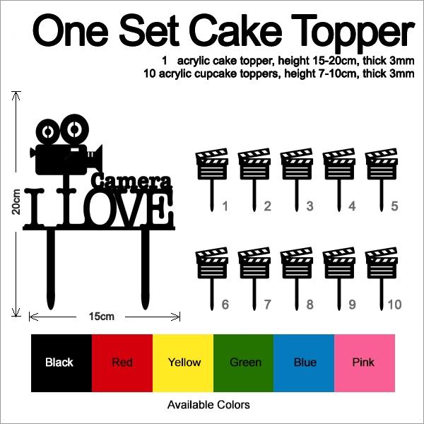 Desciption I Love Movie Camera Cupcake