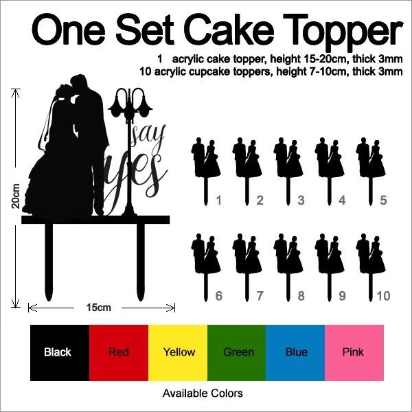 Desciption Say Yes Kiss Marry Bride Groom Cupcake