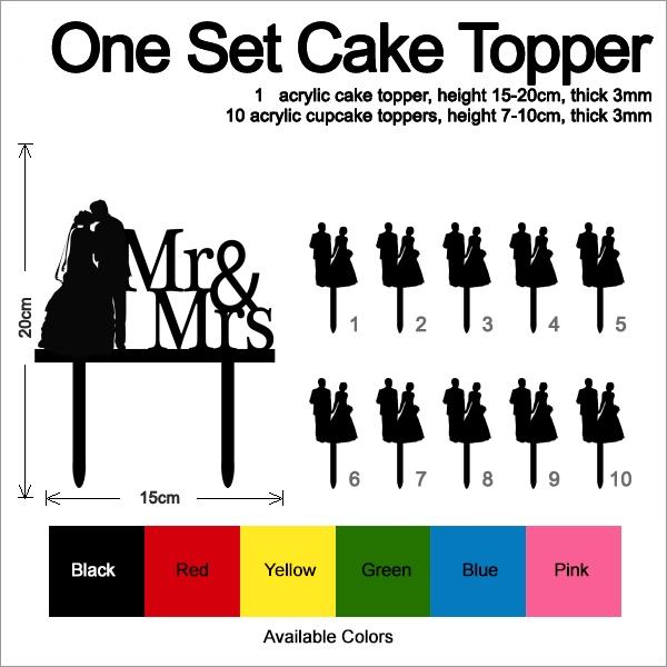 Desciption Mr and Mrs Love Kiss Marry Cupcake