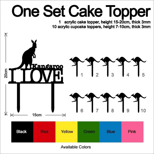 Desciption I Love Kangaroo Australia Cupcake