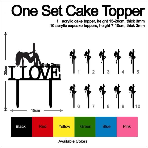 Desciption I Love Pole Dance Girl Cupcake