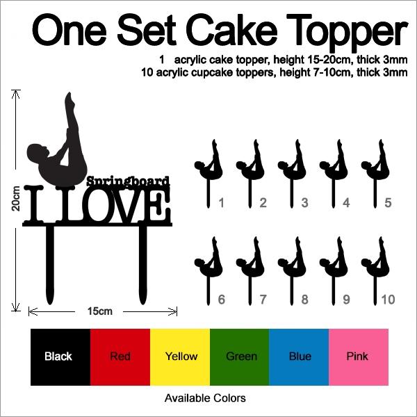 Desciption I Love Diving Swimmer Cupcake