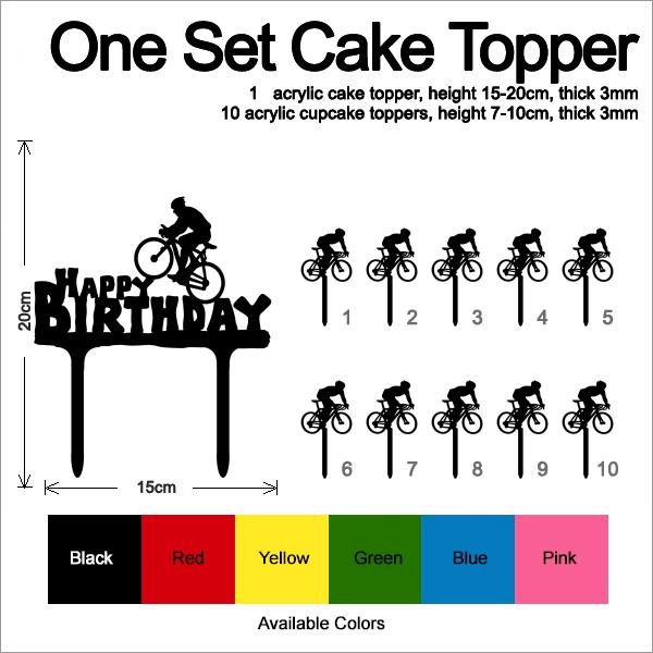 Desciption Happy Birthday Bicycle Cupcake