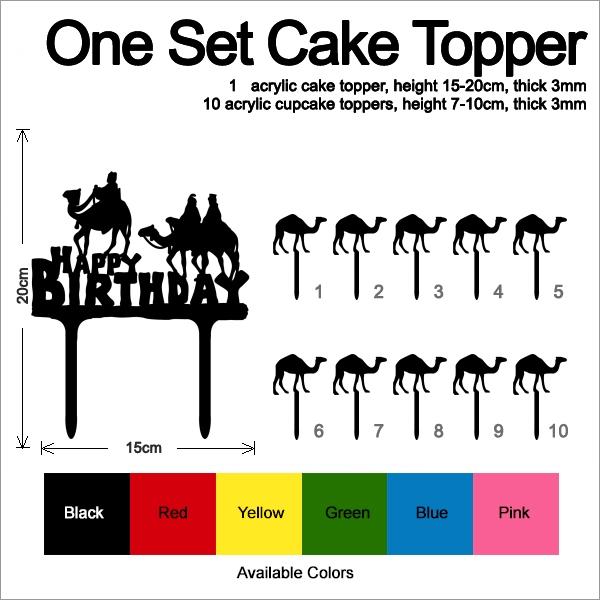 Desciption Happy Birthday Camel Desert Cupcake