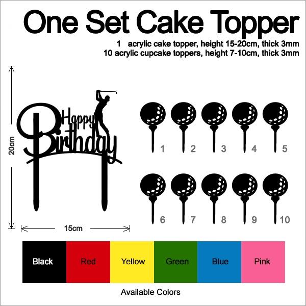 Desciption Happy Birthday Golf Cupcake