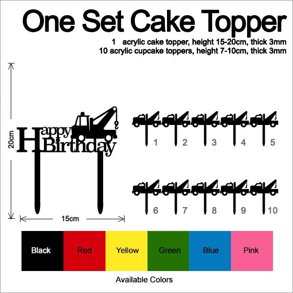 Desciption Tow Truck Happy Birthday Cupcake