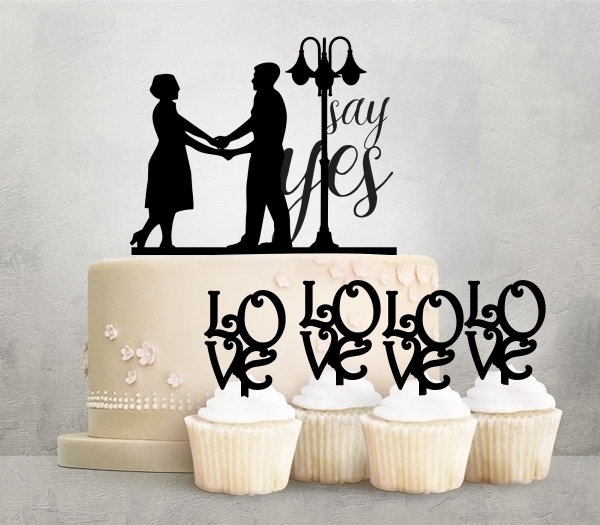 Desciption Say Yes Wedding Marriage Couple Cupcake