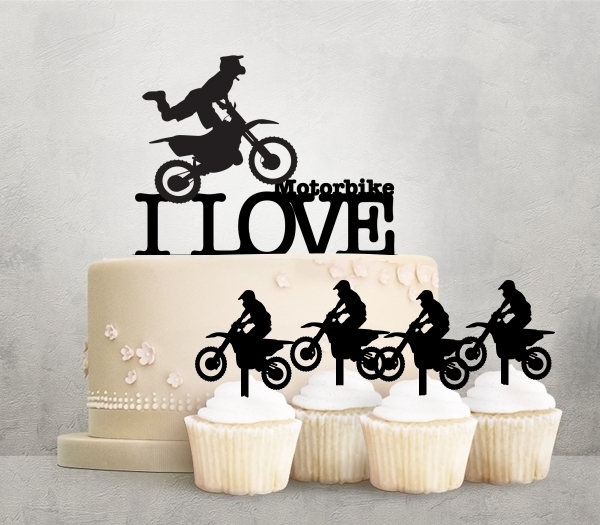 Desciption I Love Motorbike Cupcake