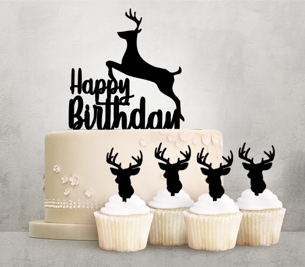 Desciption Happy Birthday Reindeer Cupcake