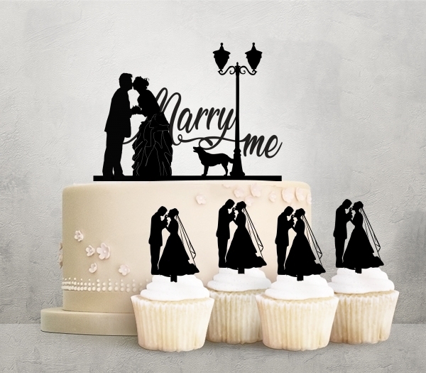 Desciption Marry Me Bride and Groom Cupcake
