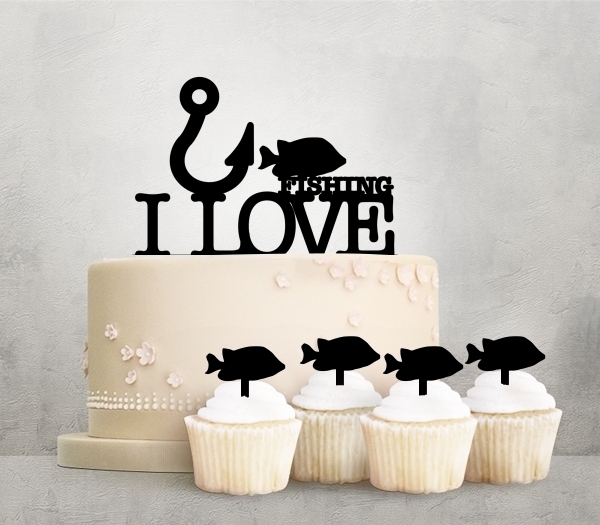 Desciption I Love Fishing Cupcake