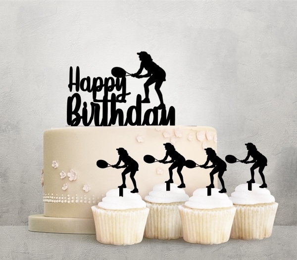 Desciption Happy Birthday Tennis Cupcake