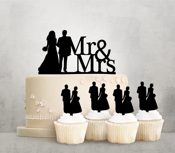 Desciption Mr and Mrs Marry Bride and Groom Cupcake