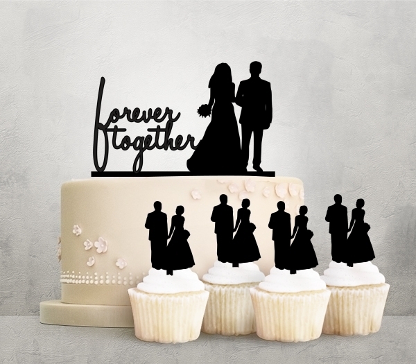 Desciption Forever Together Marry Bride and Groom Cupcake