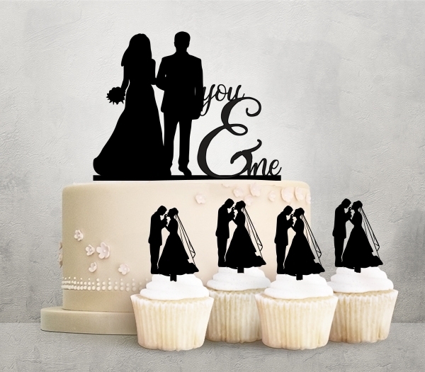 Desciption You and Me Marry Bride and Groom Cupcake