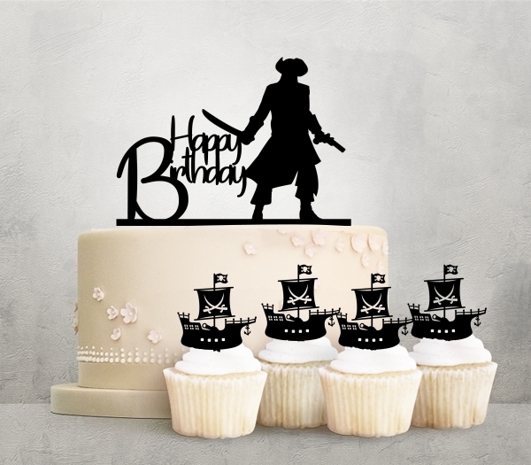 Desciption Happy Birthday Pirate Cupcake