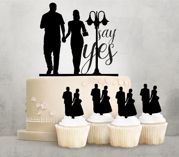 Desciption Say Yes Marriage Couple Cupcake