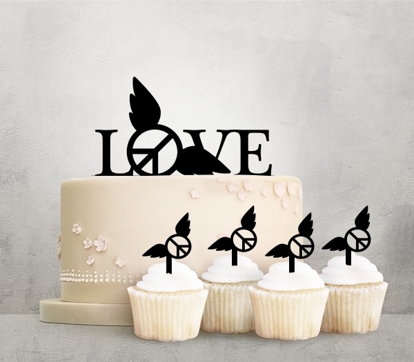 Desciption Love Peace Wings Cupcake