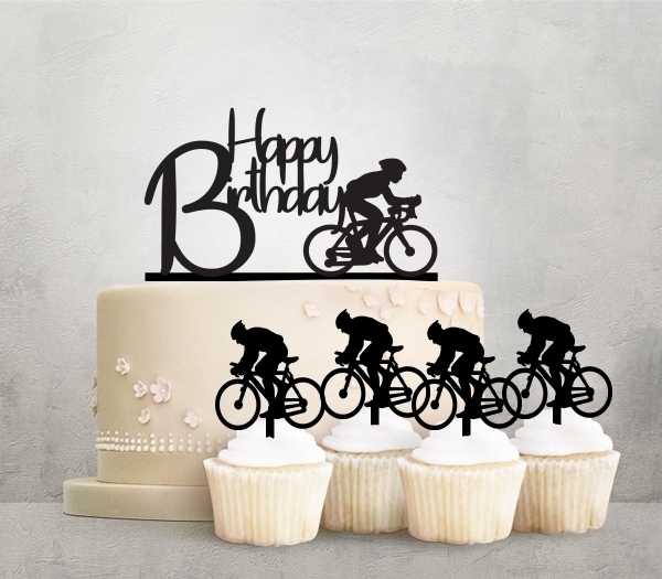 Desciption Happy Birthday Bicycle Sport Cupcake