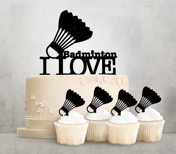 Desciption I Love Badminton Cupcake