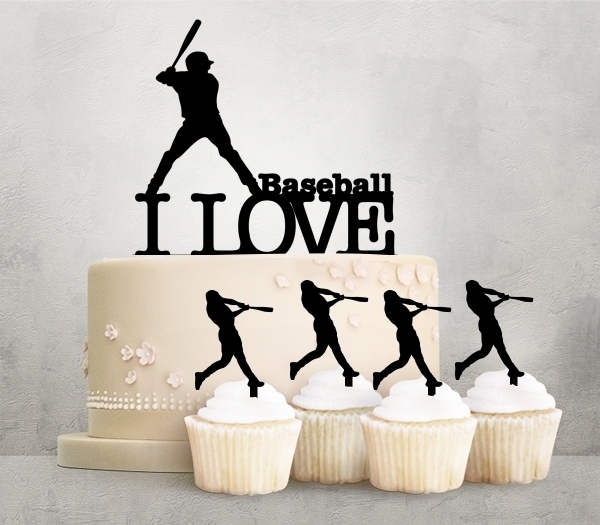 Desciption I Love Baseball Cupcake