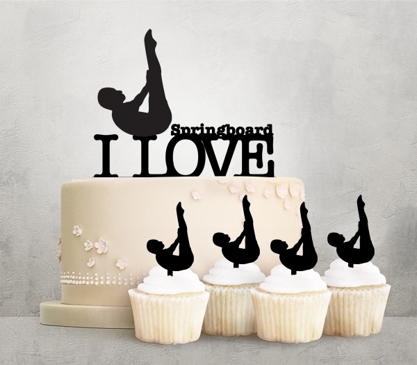 Desciption I Love Diving Swimmer Cupcake