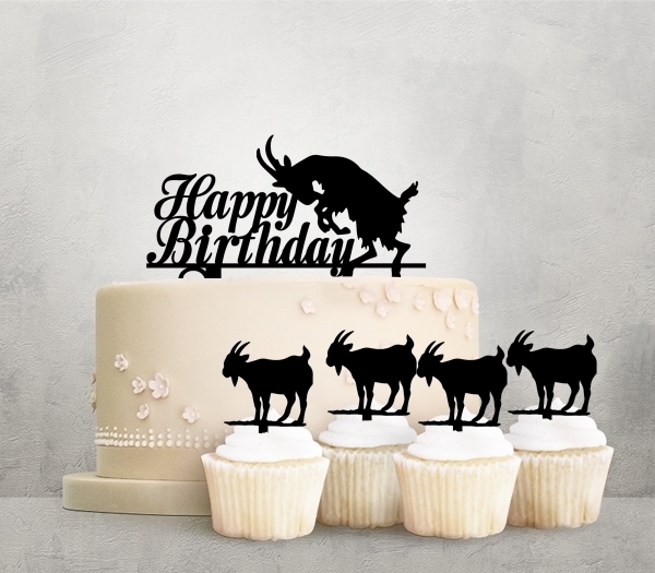 Desciption Happy Birthday Goat Cupcake