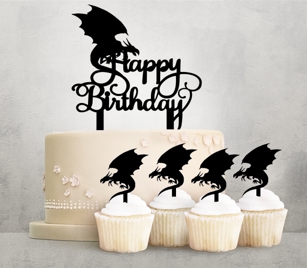 Desciption Happy Birthday Dragon Cupcake