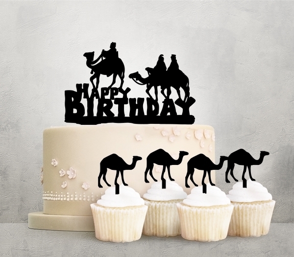 Desciption Happy Birthday Camel Desert Cupcake