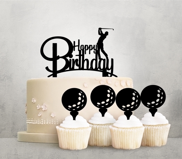 Desciption Happy Birthday Golf Cupcake