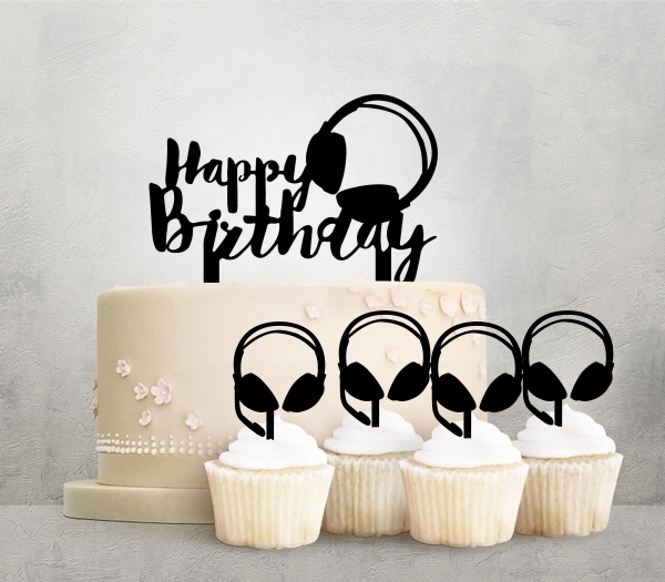 Desciption Happy Birthday Headphone Cupcake