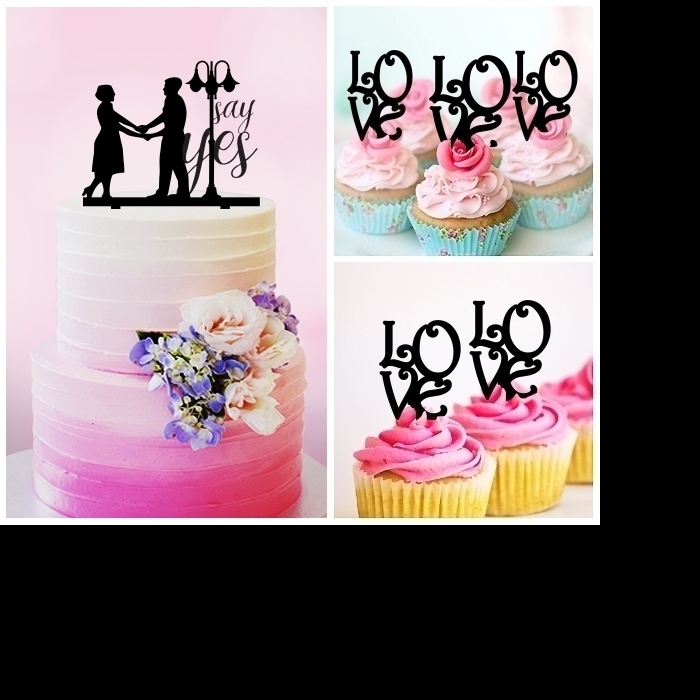 Desciption Say Yes Wedding Marriage Couple Cupcake