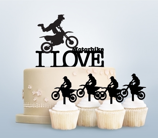 Desciption I Love Motorbike Cupcake