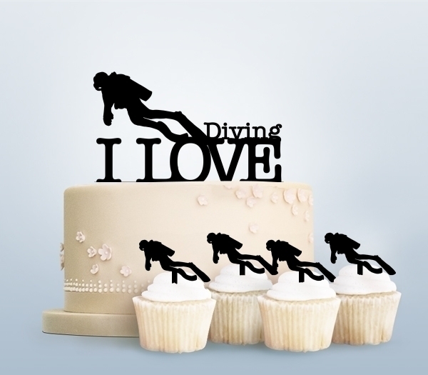 Desciption I Love Diving Cupcake