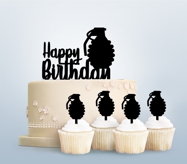 Desciption Happy Birthday Explosion Hand Grenade Cupcake