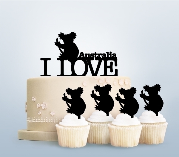Desciption I Love Australia Koala Cupcake