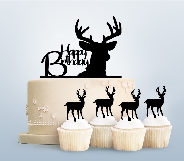 Desciption Happy Birthday Deer Cupcake