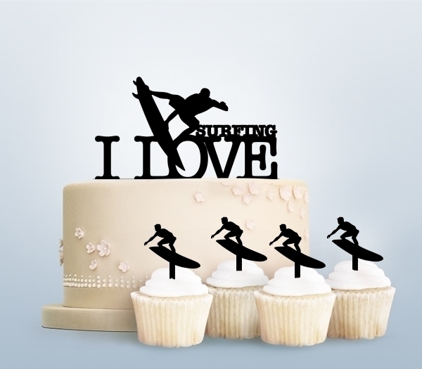 Desciption I Love Surfing Cupcake