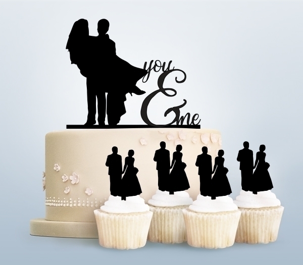 Desciption You and Me Bride and Groom Cupcake