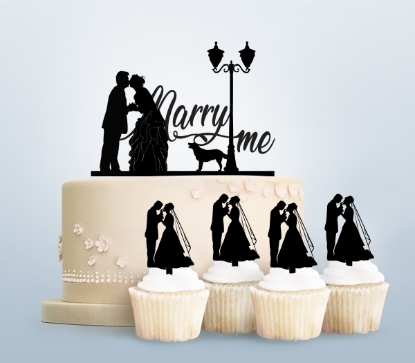 Desciption Marry Me Bride and Groom Cupcake