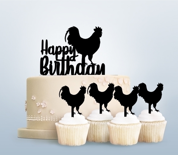 Desciption Happy Birthday Rooster Cupcake