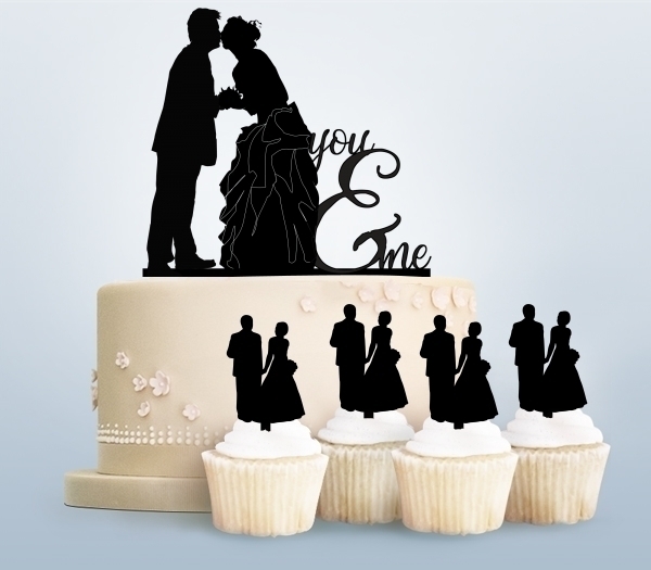 Desciption You and Me Marry Bride and Groom Cupcake