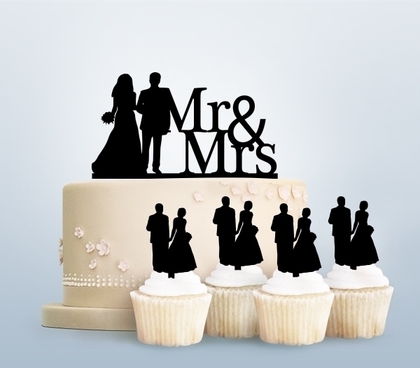 Desciption Mr and Mrs Marry Bride and Groom Cupcake