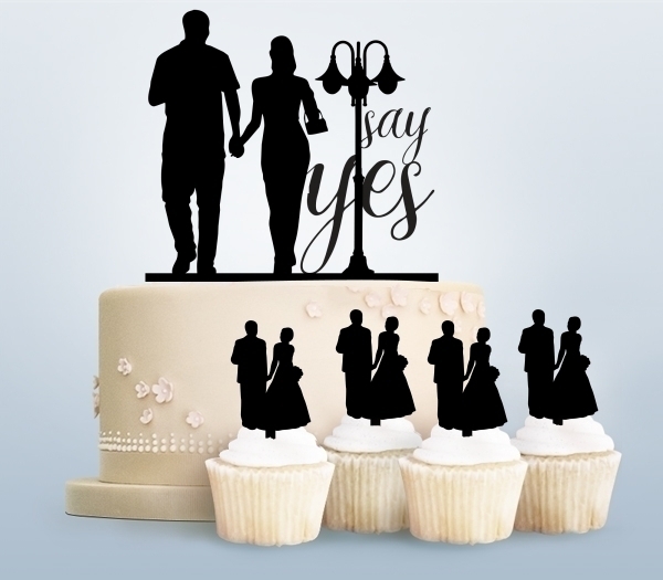 Desciption Say Yes Marriage Couple Cupcake