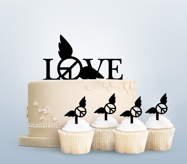 Desciption Love Peace Wings Cupcake