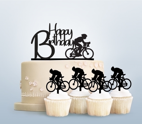 Desciption Happy Birthday Bicycle Sport Cupcake