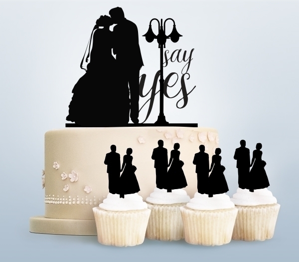 Desciption Say Yes Kiss Marry Bride Groom Cupcake